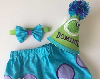 Ref 120 >- Monster University Cake Smash Outfit - Birthday Outfit - 1,3 or 4 pc Set