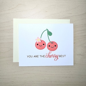 Vous êtes la meilleure carte de voeux Cerise | Carte mignonne d'appréciation de jeu de mots | Carte d'amitié drôle | Carte vierge A2