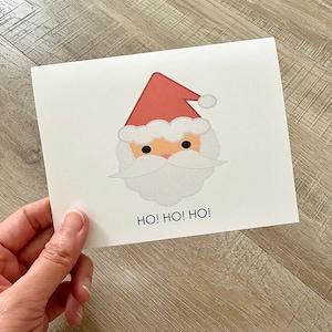 Nikolaus-Weihnachtskarte - Ho Ho Ho | Lustige Weihnachtskarte | Niedliche Happy Holiday Karte für Kinder Freunde | A2 Blanko-Karte