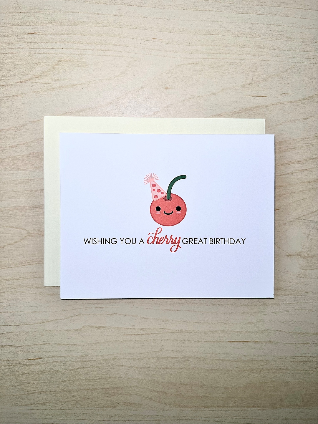 Cherry Pun Birthday Greeting Card | Wishing You Cherry Great Bday ...