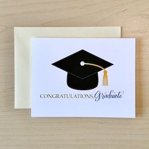 Herzlichen Glückwunsch graduiert mit Cap Abschluss Grußkarte | Klasse von 2024 bestanden Geschenk | A2 Blanko-Karte
