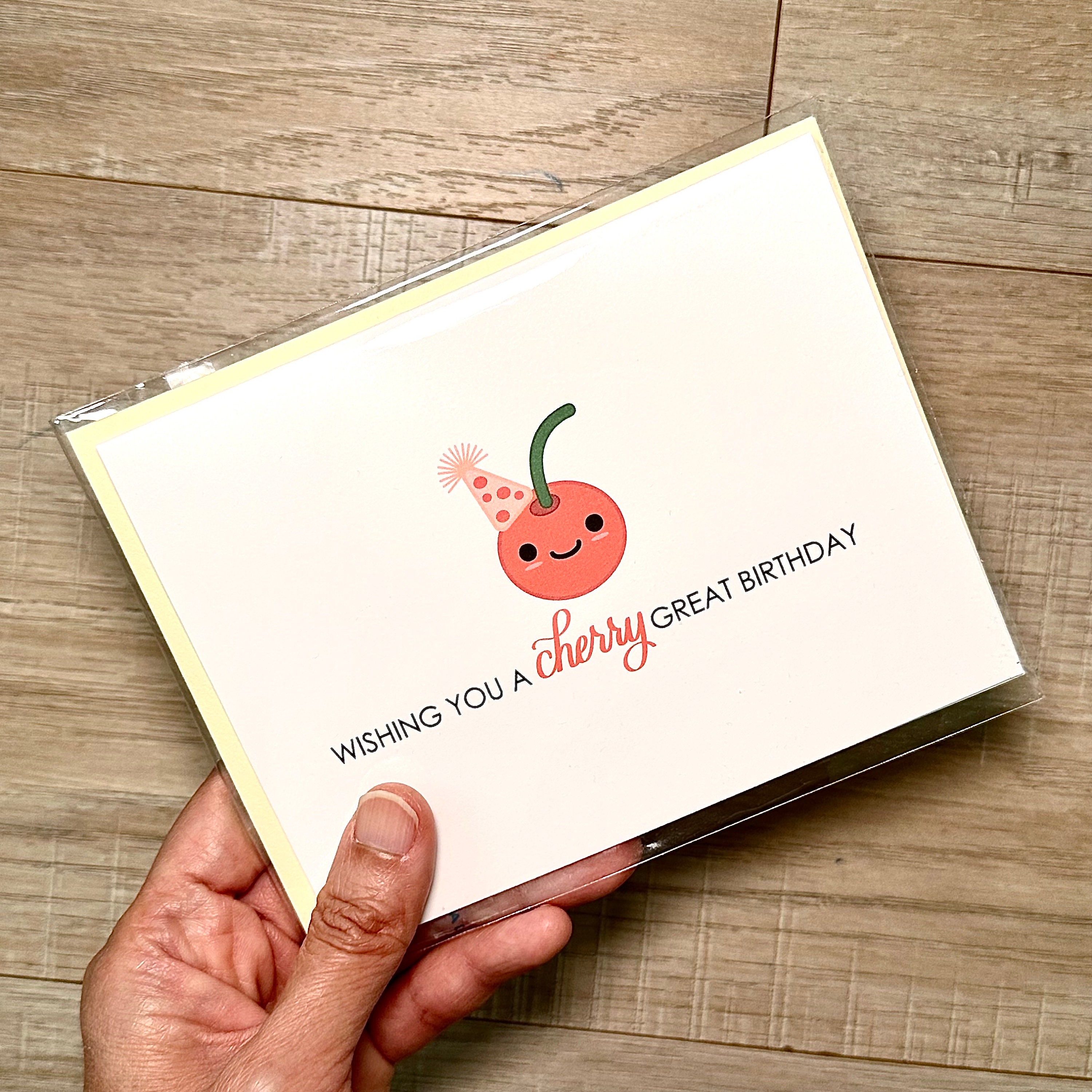 Cherry Pun Birthday Greeting Card | Wishing You Cherry Great Bday ...