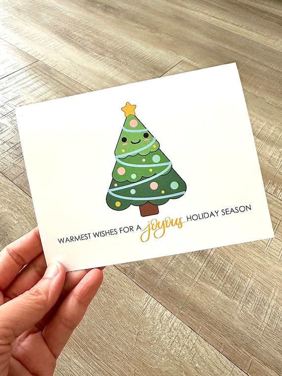 Carte De Noël Imprimable Avec Illustration D'arbre De Noël - Voeux