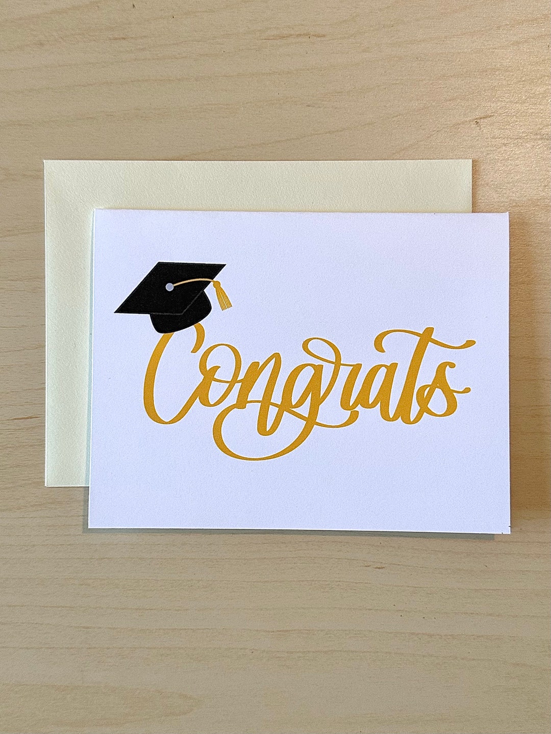 Congrats With Graduation Cap Greeting Card | Class of 2024 Grad Gift ...