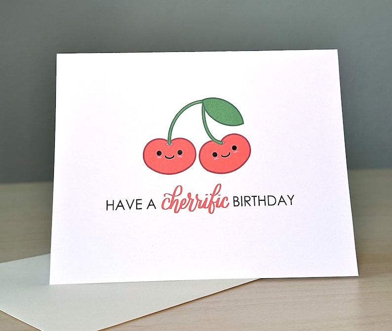 Have a Cherrific Birthday Cherry Pun Greeting Card | Cute Punny Card ...