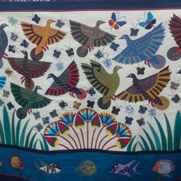 Fabulous and Ancient Ducks w awesome butterflies Design-Master-Tentmakers of Cairo-Piece, was stitched on Canvas.