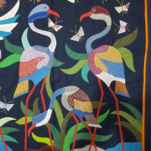 Mr. Gamal Kolthoma, Just unique Cranes design in Navy Blue Background Multi Colors Tentmakers of Cairo. image 3