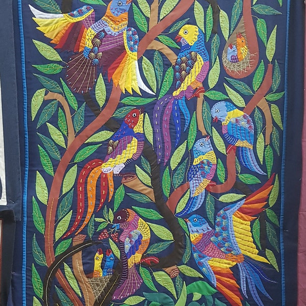 Gorgeous Birds design Multi Colors, Master piece by Tentmakers of Cairo.