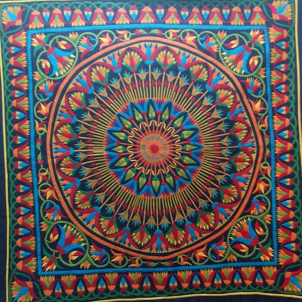Fattoh , Special Christmas Multi Colors Lotus Design . This masterpiece of hand-stitched appliqué Tentmakers of Cairo Art.
