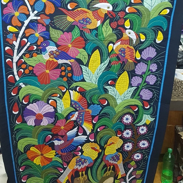 Gorgeous Birds design Multi Colors,  Master piece by Tentmakers of Cairo.