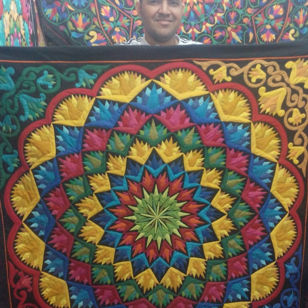 Atef Kamal with his New Amazing Radiating Lotus Kharshofa Multi Colors, Master Piece by Tentmakers of Cairo.