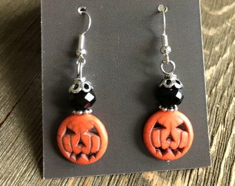 Pumpkin Halloween Dangle Earrings