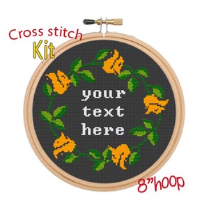 Custom Text Here Cross Stitch Kit. Your Quote Phrase Text Here. Your Personalization Cross Stitch Kit. Custom Cross Stitch. Custom Pattern.
