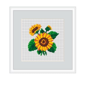 Sunflowers Counted Cross Stitch Pattern. Flowers Nature Cross Stitch Pattern. Wall Decor DIY Pattern. Gift Kitchen Decor Pattern. Home Decor