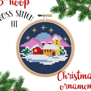 Christmas Tree Ornament Cross Stitch Kit. DIY. Cross Stitch. Christmas Cross Stitch Set. Winter Tree Cross Stitch Kit. Christmas Gift. Set.