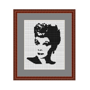 Lucille Ball Counted Cross Stitch Pattern. American Actress Pattern. PDF Instant Download. Begginers Pattern.