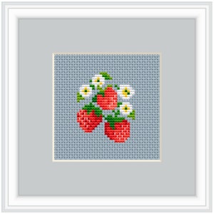 Strawberry. Counted Cross Stitch Pattern. PDF Instant Download. Berry. Kitchen Decor Pattern. Strawberries