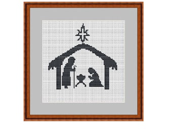 Naissance du Christ Crèche Motif de point de croix. Tableau PDF. Téléchargement instantané. Décoration de Noël bricolage. Citation. Bible. Icône. Jésus. Naissance.