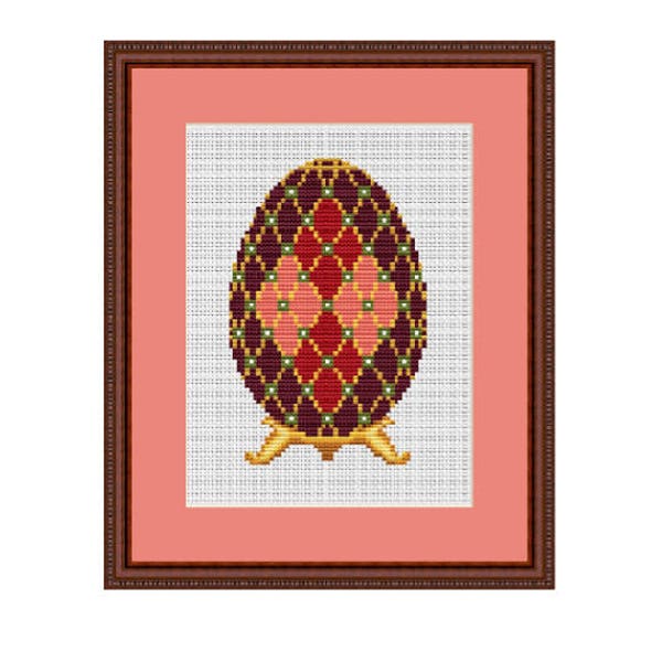 Faberge Egg Pattern. Happy Easter Cross Stitch Pattern. PDF Chart. Easy Pattern. Easter Eggs Pattern. Instant Download. DIY. Easter Decor.