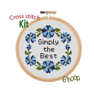 Simply the Best Cross Stitch Kit. Schitt's Creek Beginner Cross Stitch.  Flowers Wreath Cross Stitch. Home Decor Cross Stitch Kit. 