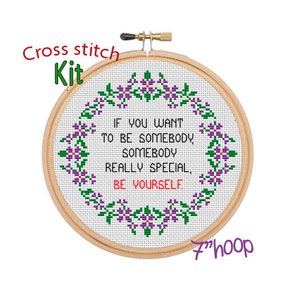 Be Yourself Cross Stitch Kit. Be Special Cross Stitch Kit. Advise Gift. Motivational Inspirational Cross Stitch Pattern. Easy Quote Pattern,