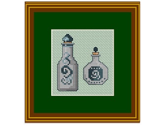 Counted Cross Stitch. Bottles. Pattern. PDF Instant Download. Kitchen Decor Pattern. Counted Cross Stitch Patterns.