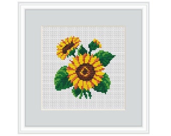 Sunflowers Counted Cross Stitch Pattern. Flowers Nature Cross Stitch Pattern. Wall Decor DIY Pattern. Gift Kitchen Decor Pattern. Home Decor