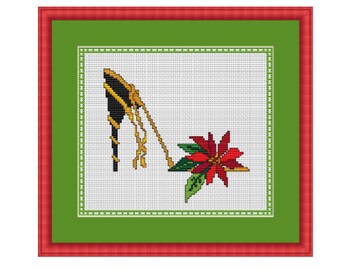 Poinsettias High Heel. Flower Shoe Counted Cross Stitch Pattern. PDF Instant Download. Nature. Decor Pattern. Counted Cross Stitch Patterns.