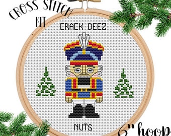 Crack Deez Nuts Cross Stitch Kit. Nutcracker. Christmas Cross Stitch Kit. Funny Christmas  Cross Stitch. DIY. Christmas Needlecraft. Gift.