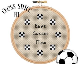 Best Soccer Mom Kit. Cross Stitch Kit. Beginner Cross Stitch. Gift For Mother. Mother's Day Present. Embroidery. Soccer Mom Kit.