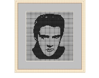 Plastic Canvas Elvis Presley Counted Cross Stitch Pattern.  PDF Instant Download.  Begginers Pattern.