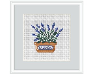 Lavanda Counted Cross Stitch Pattern. Flowers Cross Stitch. Lavanda Pattern. Handmade Gift. Cross Stitch Pattern