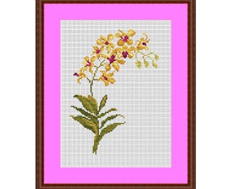 Orchid Counted Cross Stitch Pattern. PDF Instant Download. Nature. Home Decor Pattern. Flowers  Cross Stitch Patterns. Floral Decor. Gift.