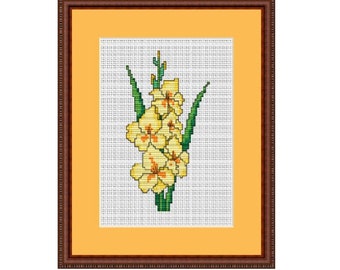 Gladiolus Flower PDF Instant Download. Counted Cross Stitch Pattern. Flower Pattern.