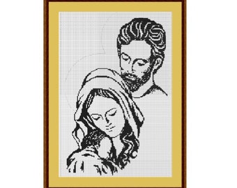 Holy Family Cross Stitch Pattern. PDF Chart. Easy Pattern. Instant Download. DIY Christian Cross Stitch.  Decor. Quote. Bible. Icon. Gift.