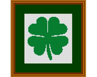 Lucky Clover. Shamrock. Counted Cross Stitch. Pattern. PDF Instant Download. Pattern. Irish Cross Stitch.