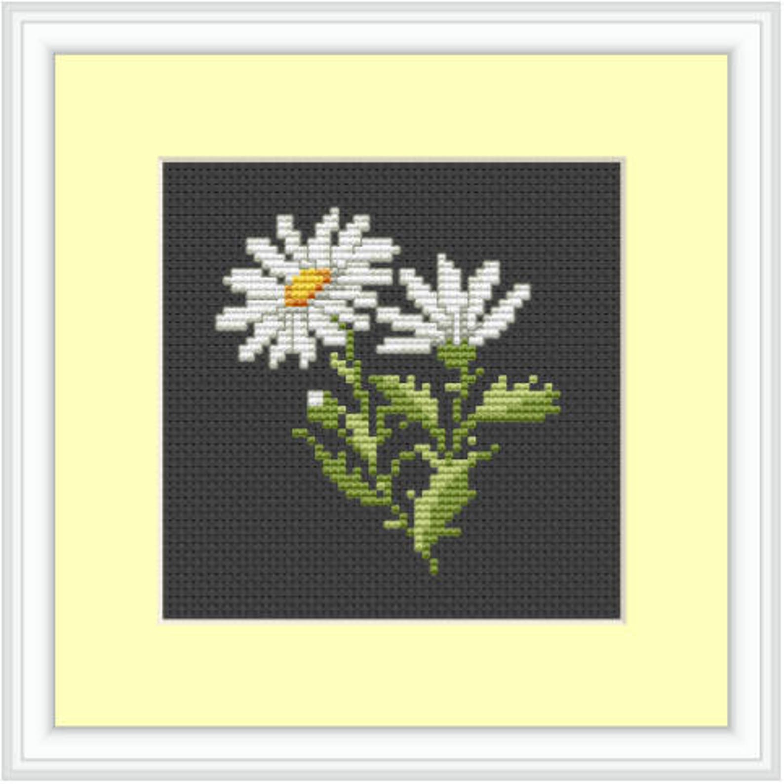 Daisy Kit. Cross Stitch Kit. Beginner Cross Stitch. Flowers Etsy