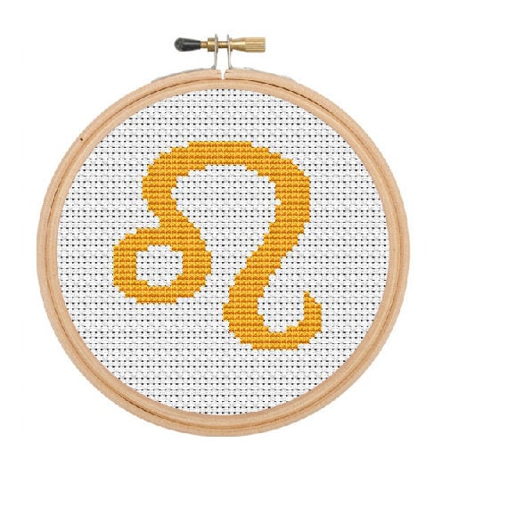Leo Pattern. Zodiac Sign PDF Instant Download Counted Cross Stitch ...
