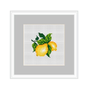 Lemons Counted Cross Stitch Pattern. Kitchen Cross Stitch Pattern.  Fruits Embroidery Pattern.