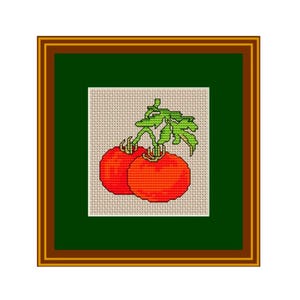 Tomatoes Cross Stitch Pattern. Instant Download. PDF Pattern. Wall Decor.Kitchen Art.