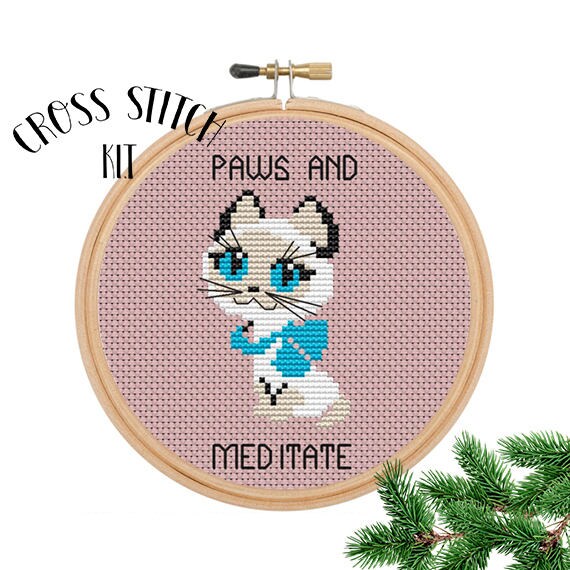 Bleu Baptême cross stitch Carte-Kit Complet avec des couleurs sur 16 Aida