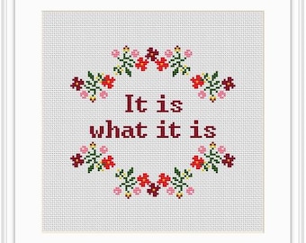 It Is What It Is Cross Stitch PDF Counted Pattern