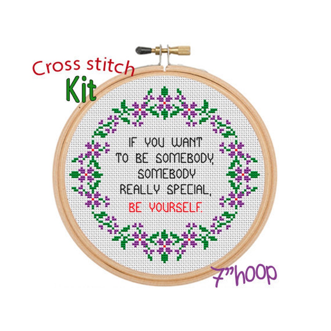 Be Yourself Cross Stitch Kit. Be Special Cross Stitch Kit. Etsy