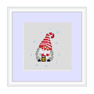 Gnome Cross Stitch Pattern. Cross Stitch. Funny Christmas Gnome.