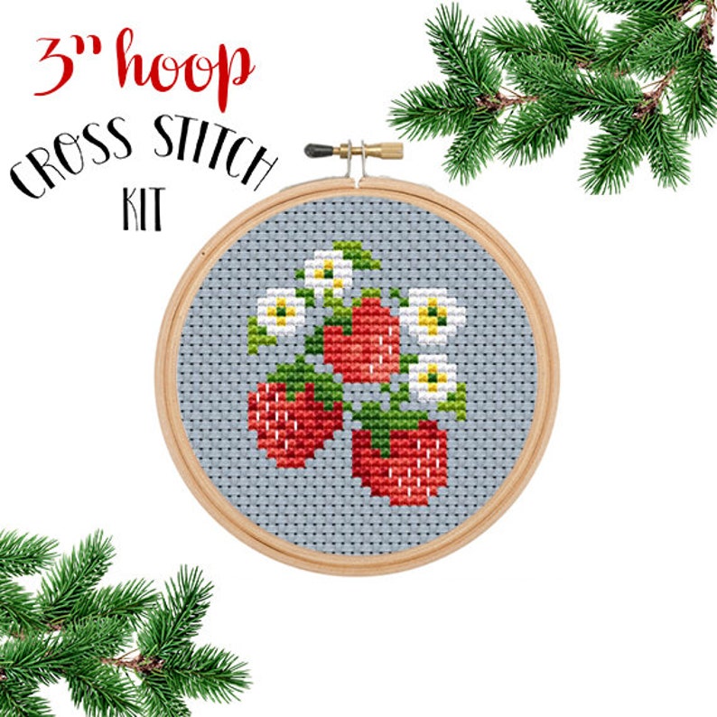 Strawberry. Counted Cross Stitch Pattern. PDF Instant Download. Berry. Kitchen Decor Pattern. Strawberries image 2