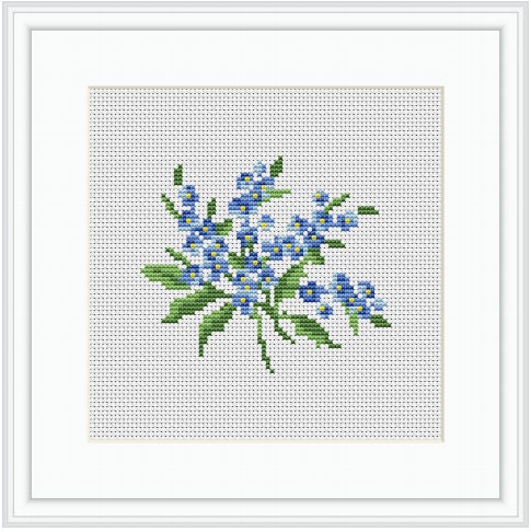 Kit De Punto De Cruz RIOLIS - Cesto Con Nudos De No Me Olvides - 14 Count - 8.75x8.75 Pulgadas