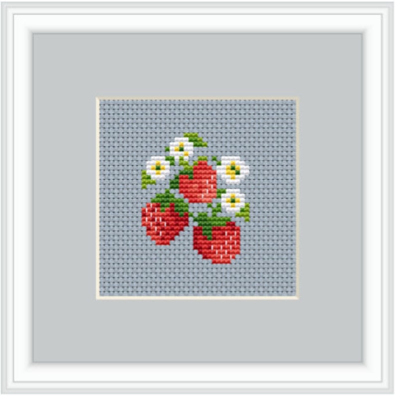 Strawberry. Counted Cross Stitch Pattern. PDF Instant Download. Berry. Kitchen Decor Pattern. Strawberries image 3