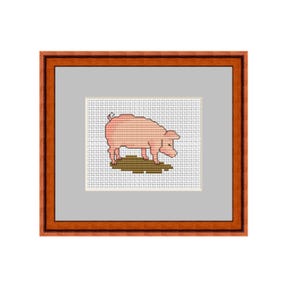 Funny Pig Cross Stitch Chart. Pink Piggy Counted Cross Stitch Pattern. PDF Instant Download. Pig Pattern. Kitchen Decor Chart.