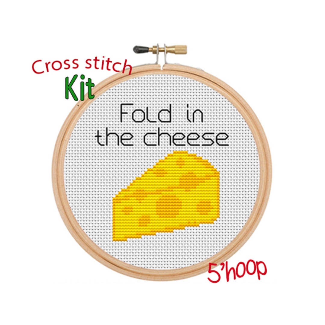 Fold in the Cheese Cross Stitch Kit: Schitts Creek Funny Quote - Etsy