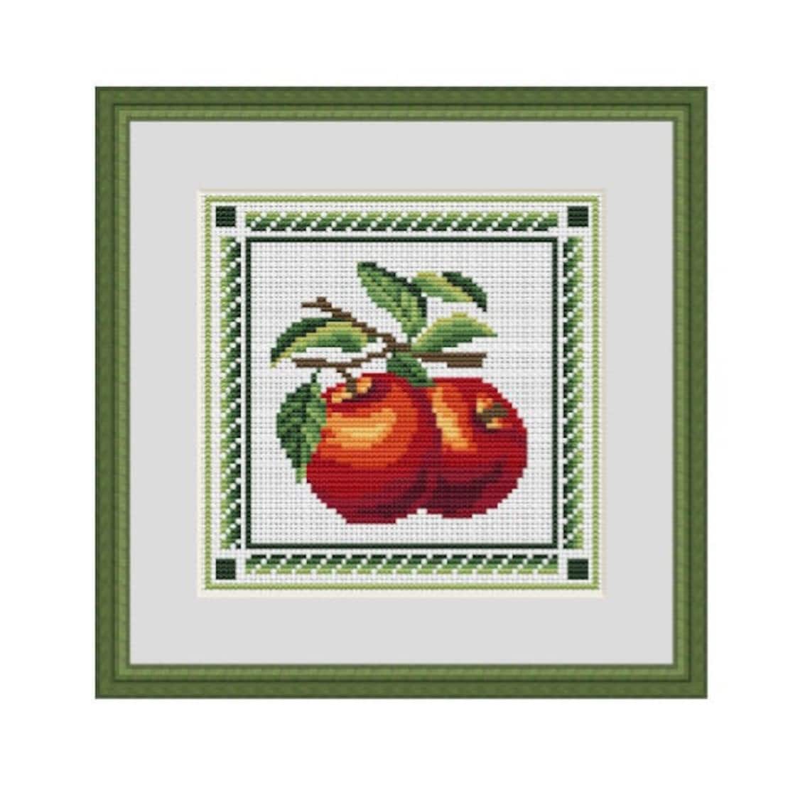 Apples Cross Stitch Pattern.apple Cross Stitch Pattern. Fruits Etsy